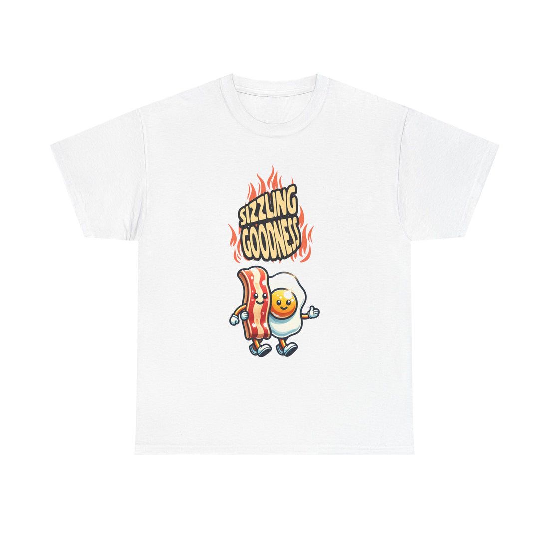 Sizzling Goodness Breakfast Tee — Funny Bacon &amp; Egg Graphic T-Shirt