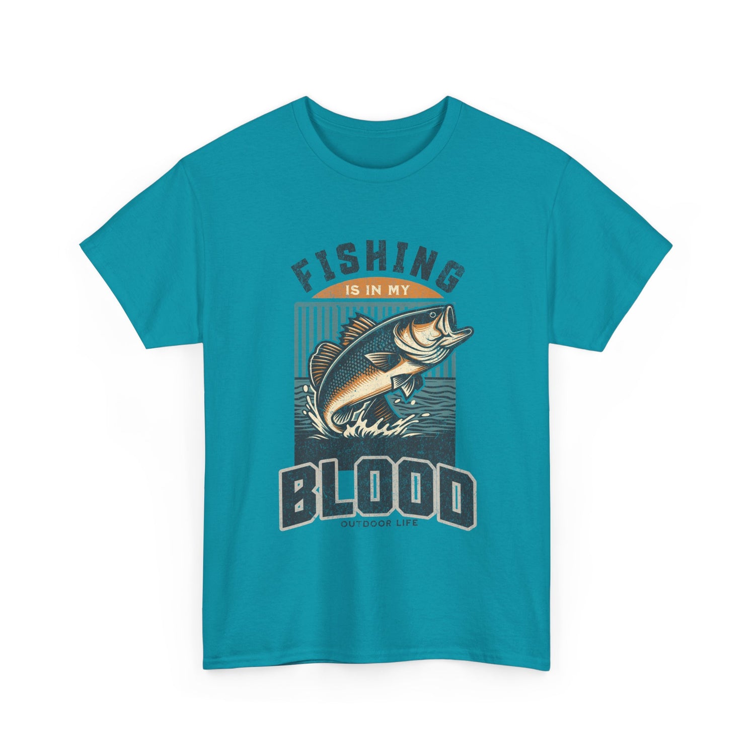 Fishing Is My Blood T-Shirt — Retro Bass Graphic Tee for Anglers