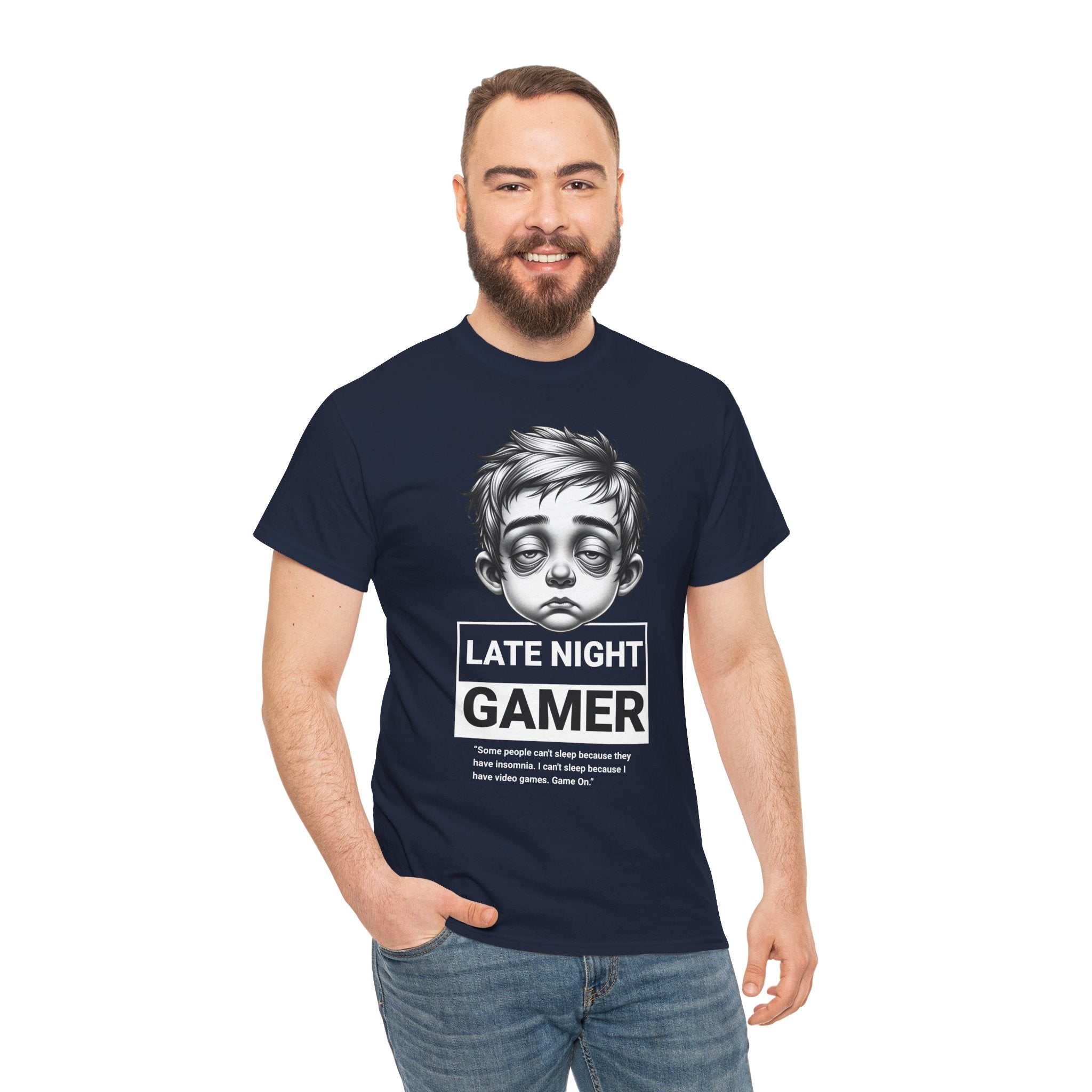 Late Night Gamer T-Shirt — Funny Sleepy Gamer Graphic Tee