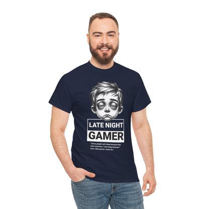 Late Night Gamer T-Shirt — Funny Sleepy Gamer Graphic Tee