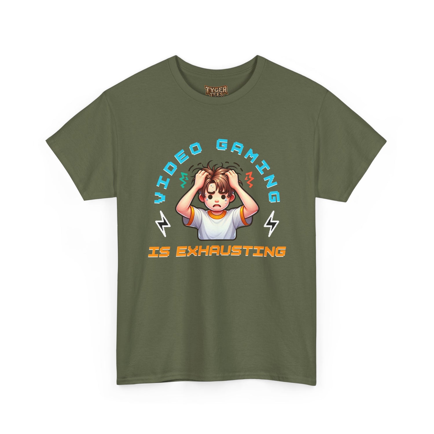 Gaming T‑Shirt — "Video Gaming Is Exhausting" Cute Anime Gamer Tee