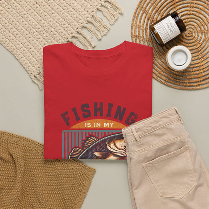 Fishing Is My Blood T-Shirt — Retro Bass Graphic Tee for Anglers