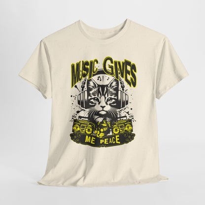 Music Gives Me Peace Cat T-Shirt