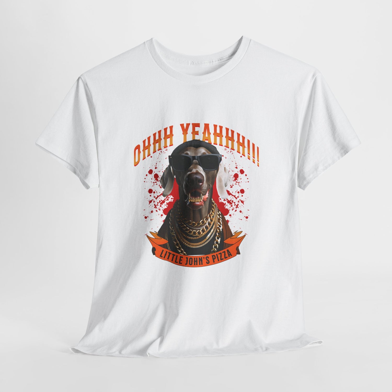 Little Johns Pizza Lover Unisex Tee, Ohhh Yeahhh Graphic Tee, Funny Dog T-Shirt, Food Lover Gift, Unisex Cotton Shirt