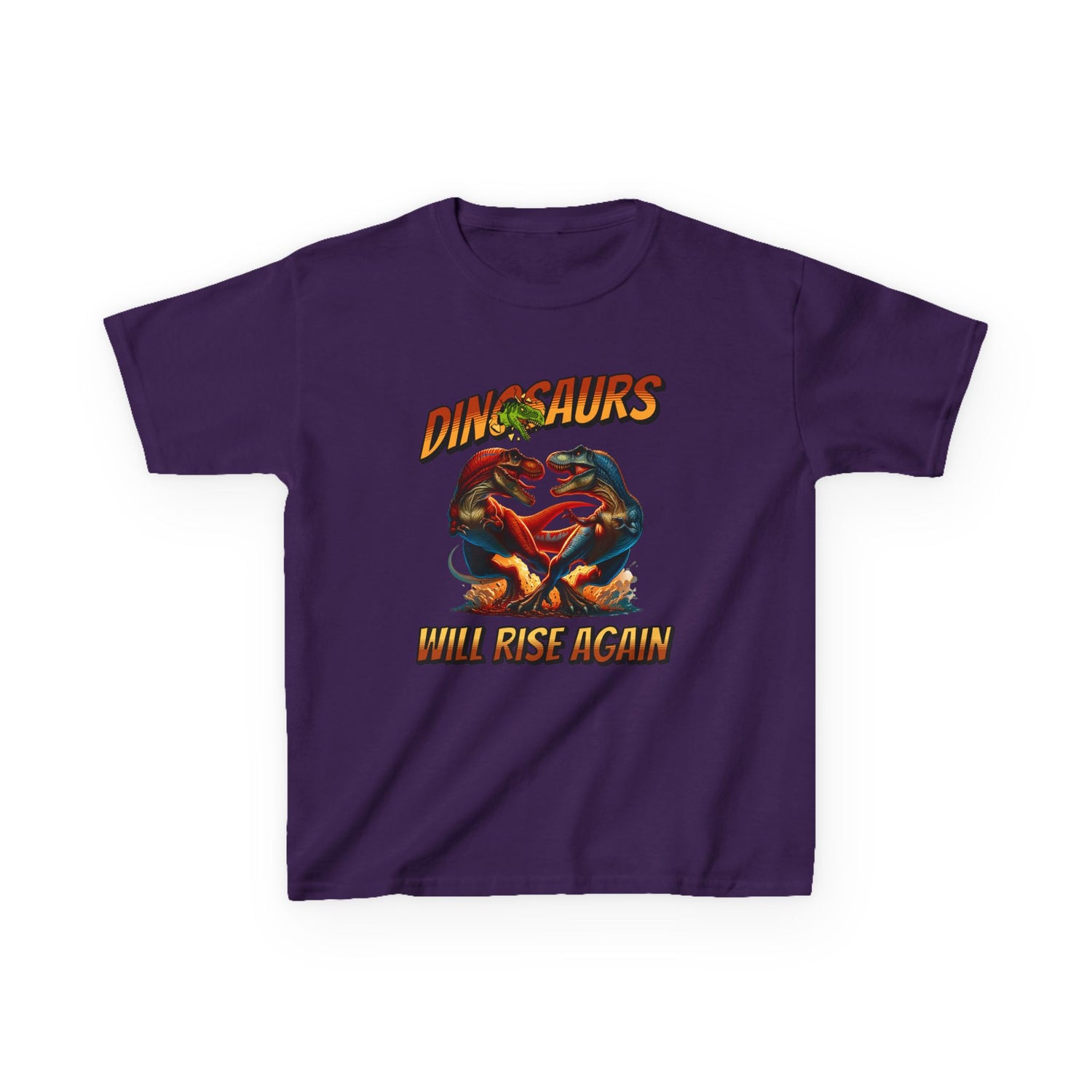 Kids Tee — "Dinosaurs Will Rise Again" Retro T-Rex Graphic