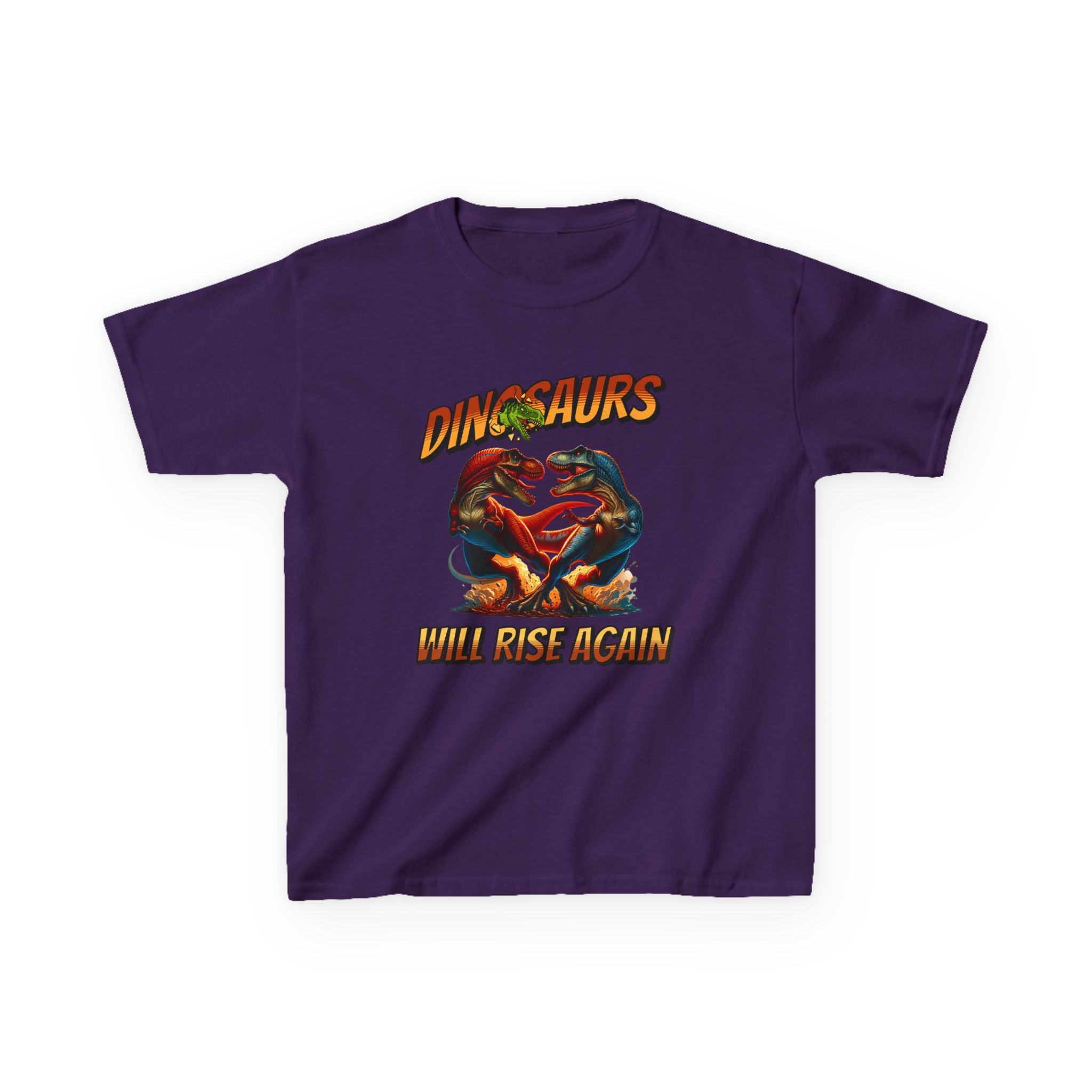 Kids Tee — "Dinosaurs Will Rise Again" Retro T-Rex Graphic