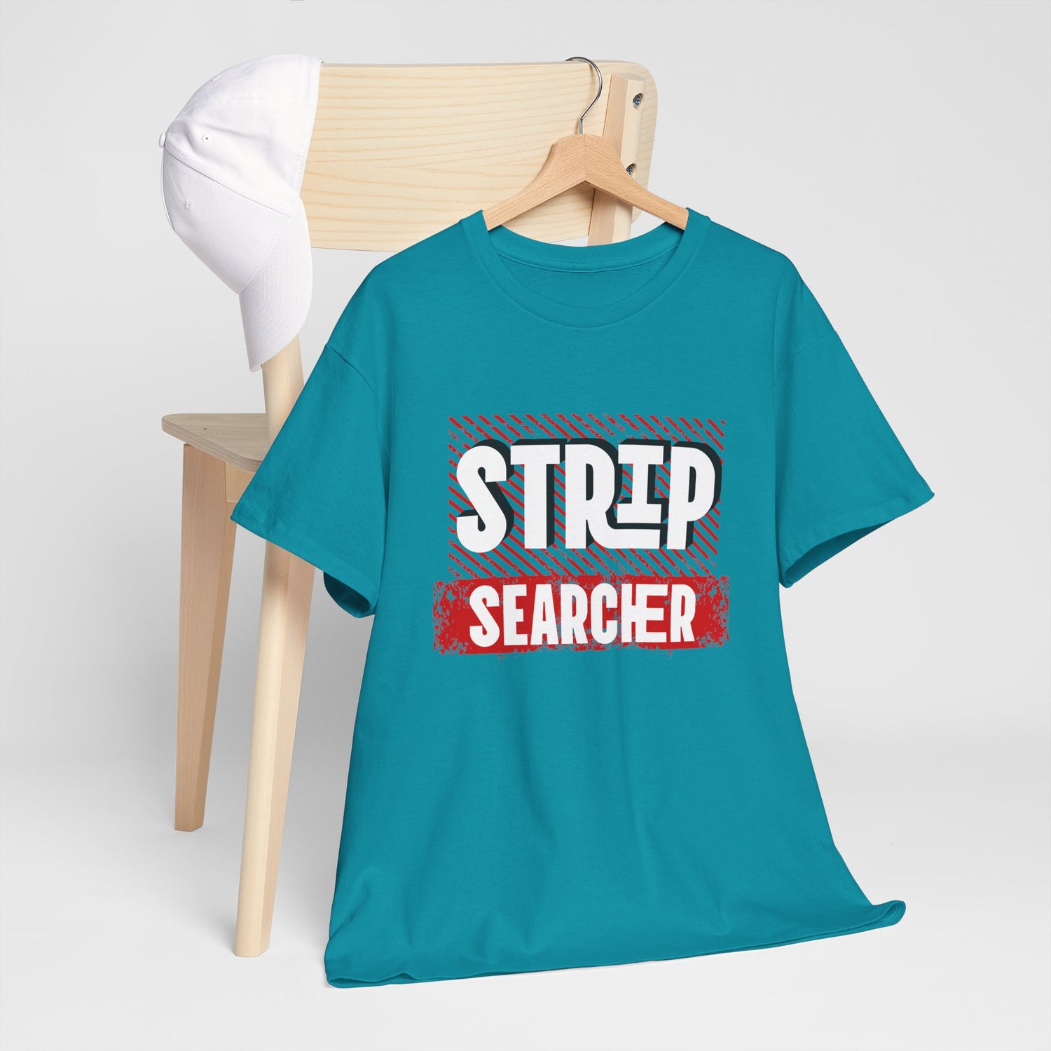 Step Searcher Graphic Tee — Vintage Red Stamped Design