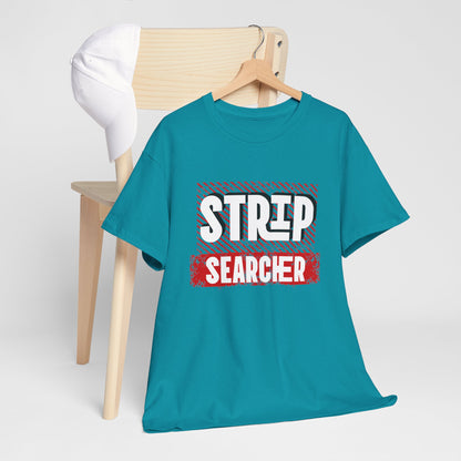 Step Searcher Graphic Tee — Vintage Red Stamped Design