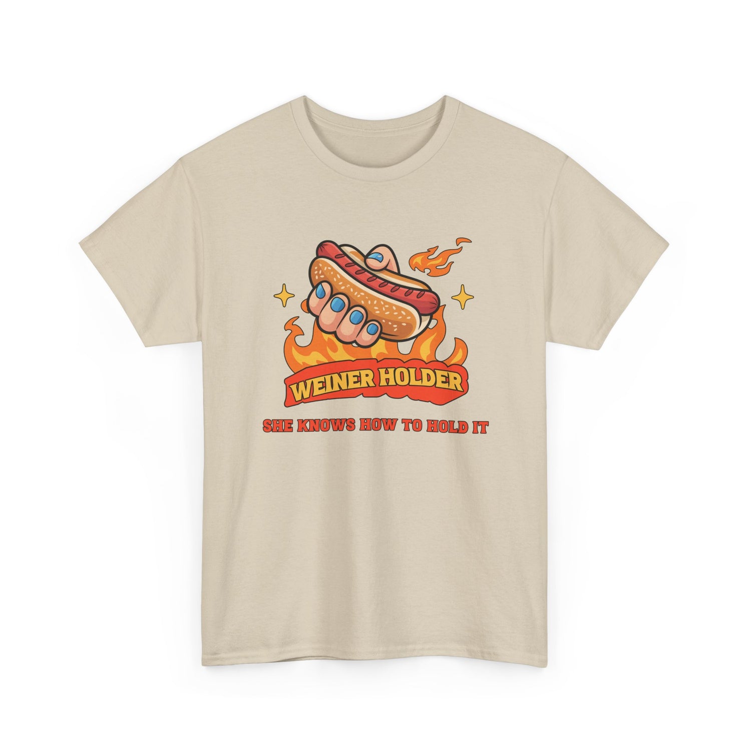 Funny Hot Dog T-Shirt — Weiner Holder Adult-Themed Tee