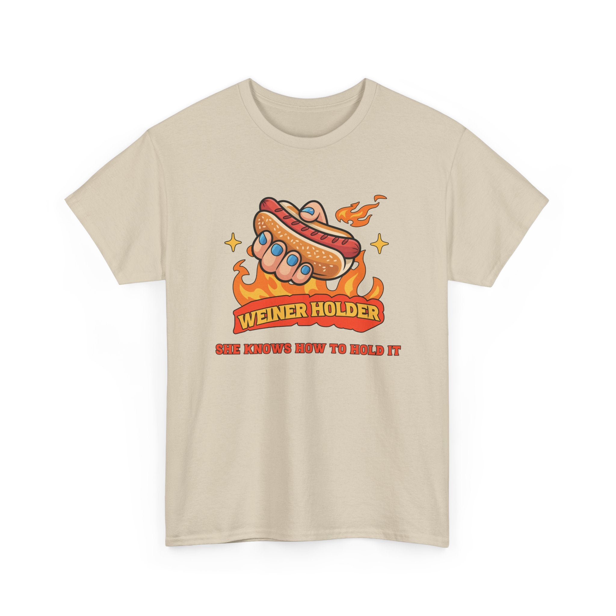 Funny Hot Dog T-Shirt — Weiner Holder Adult-Themed Tee