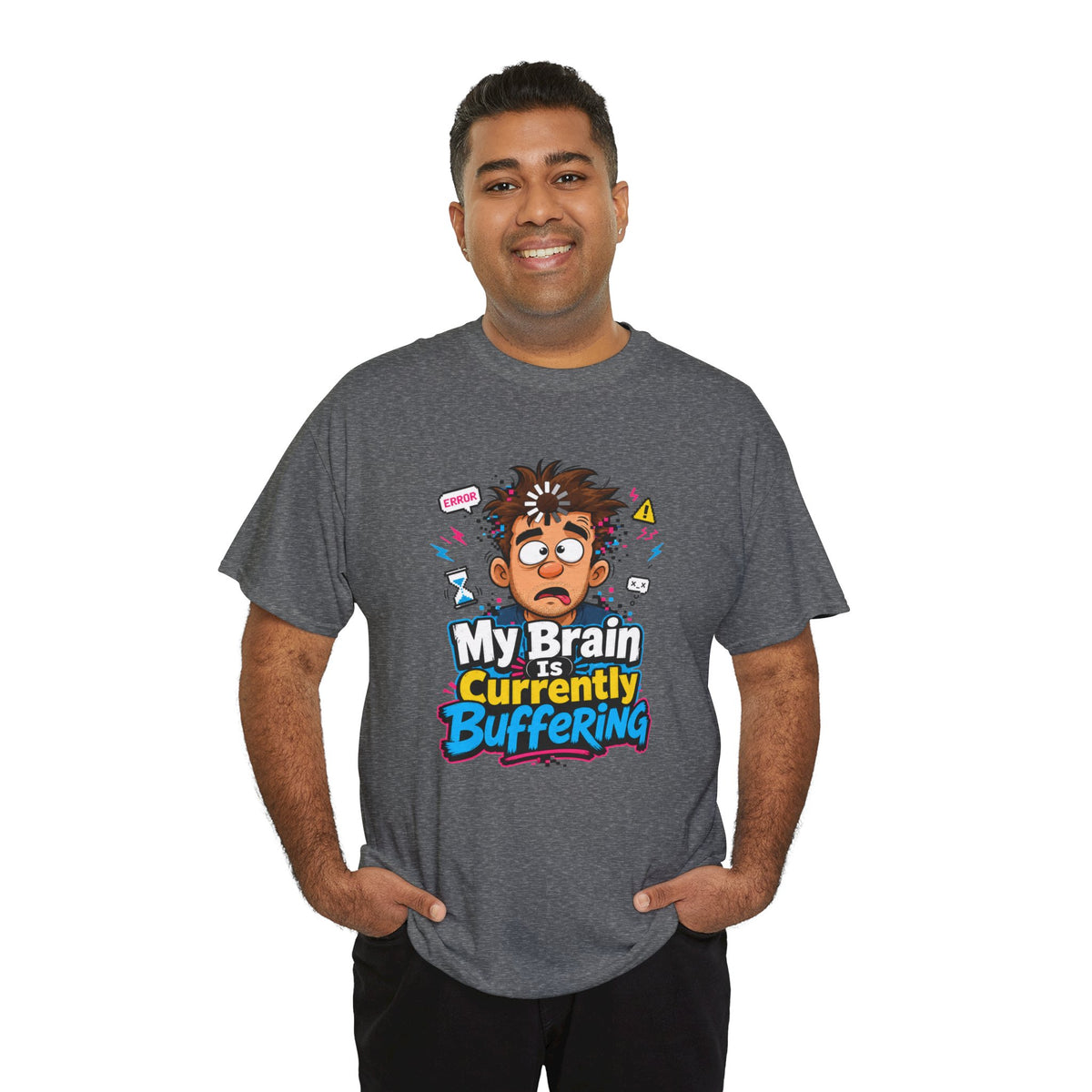 My Brain Is Currently Buffering T-Shirt — Funny Tech &amp; Mental Health Graphic Tee