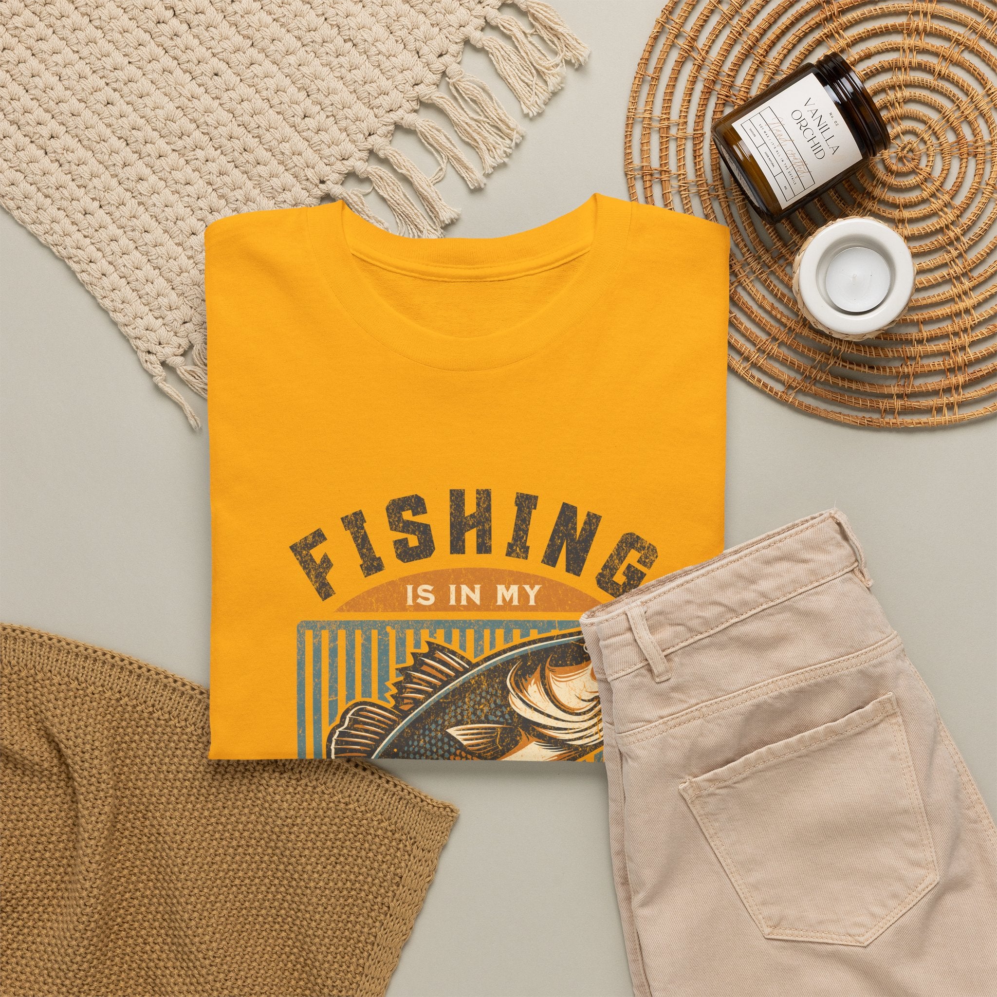 Fishing Is My Blood T-Shirt — Retro Bass Graphic Tee for Anglers