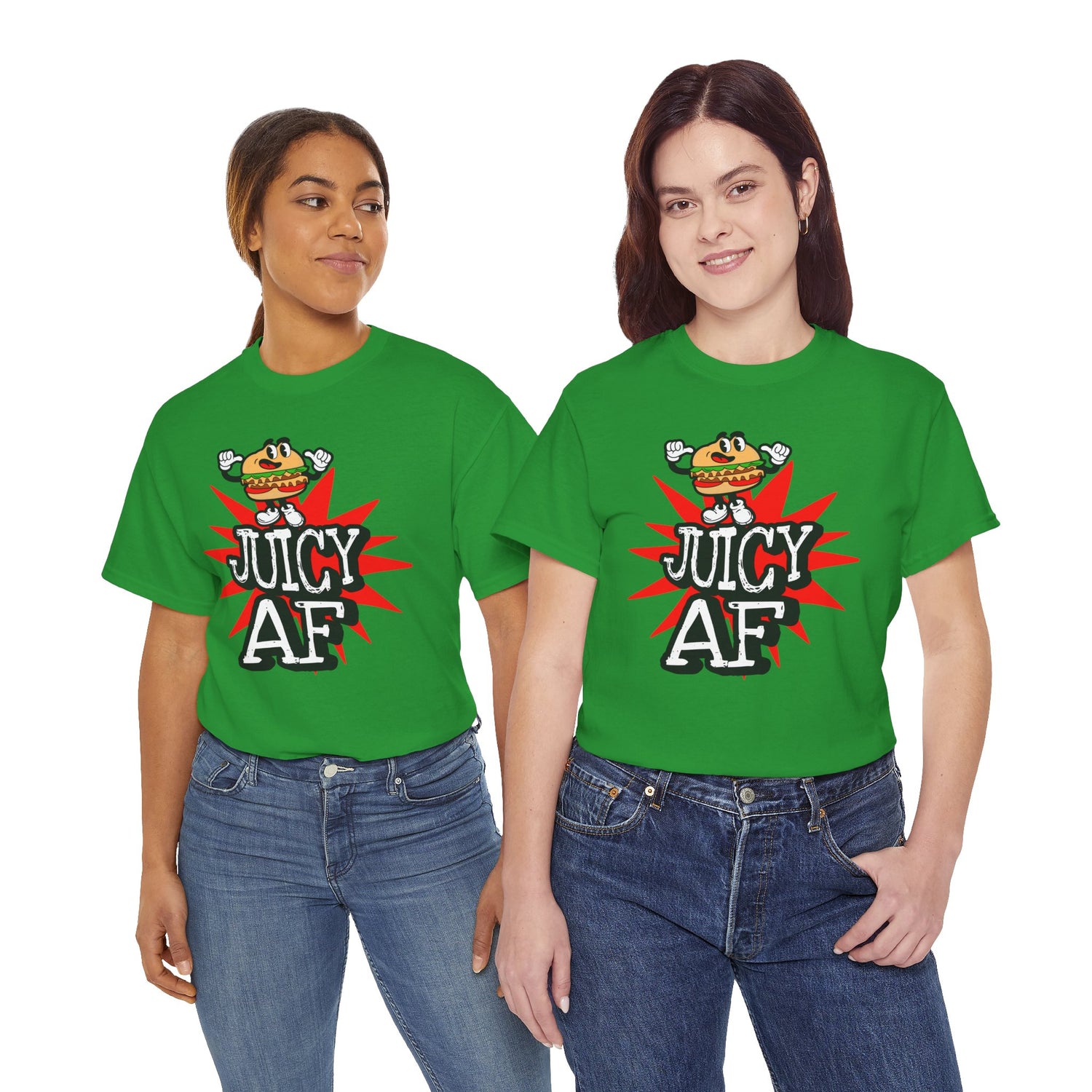 Juicy AF T-Shirt — Retro Cartoon Burger Graphic Tee
