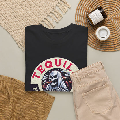 Tequila Makes Me Fun T-Shirt – Funny Party Graphic Tee with Skull &amp; Bottle Design