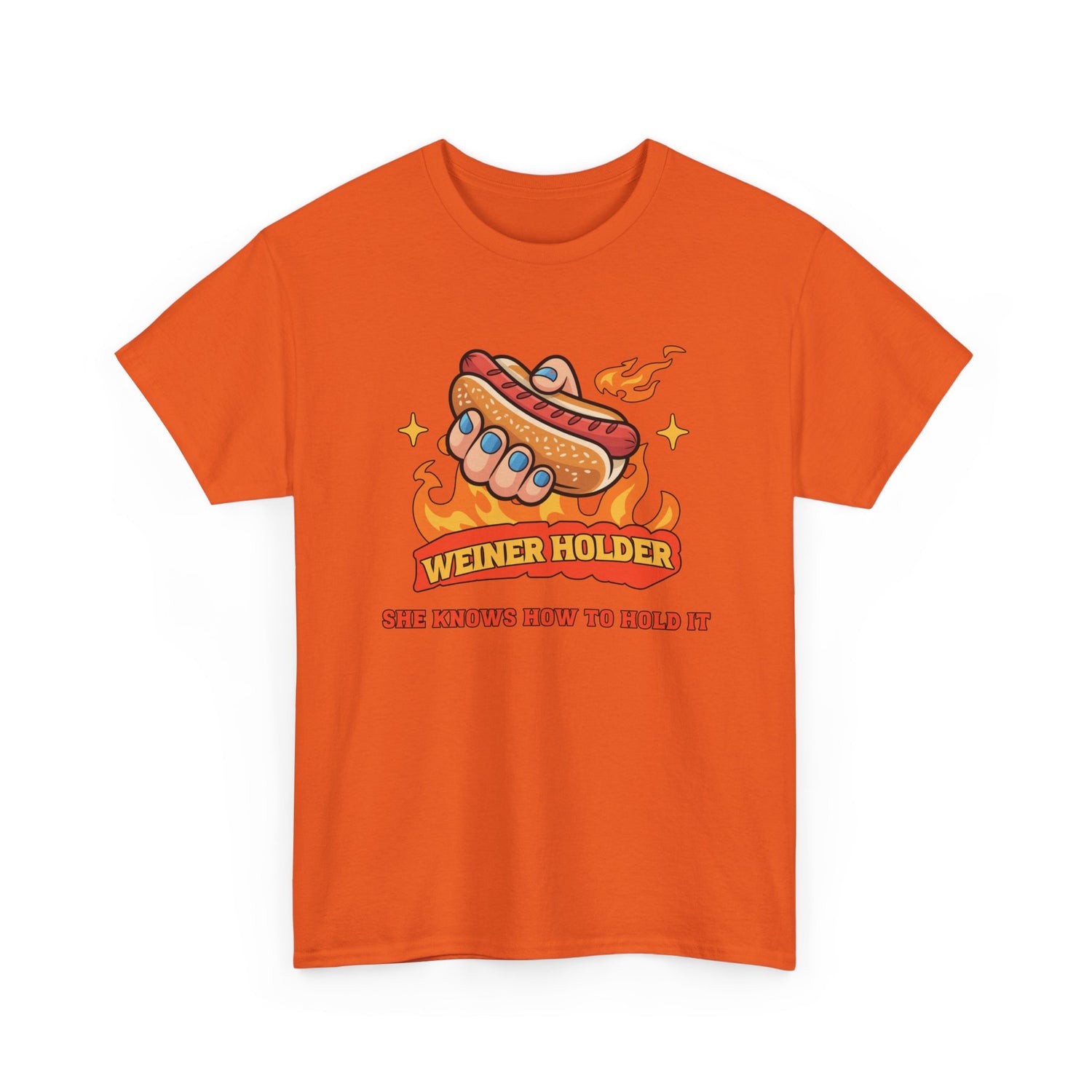 Funny Hot Dog T-Shirt — Weiner Holder Adult-Themed Tee
