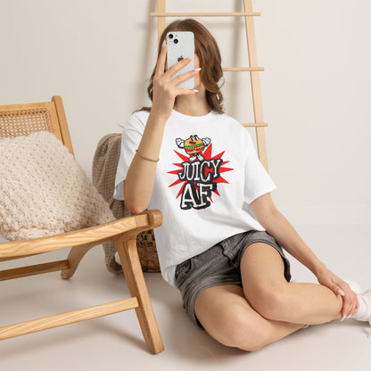Juicy AF T-Shirt — Retro Cartoon Burger Graphic Tee