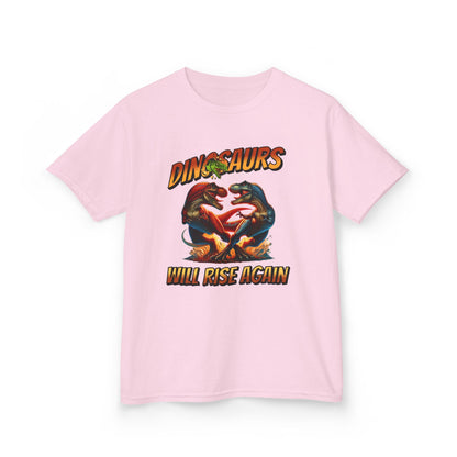 Kids Tee — "Dinosaurs Will Rise Again" Retro T-Rex Graphic