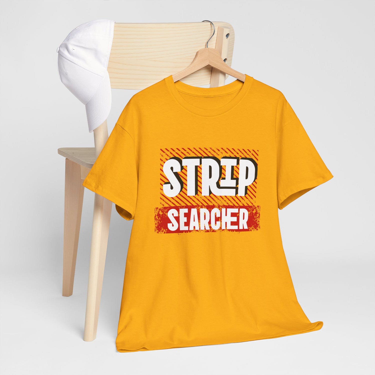 Step Searcher Graphic Tee — Vintage Red Stamped Design