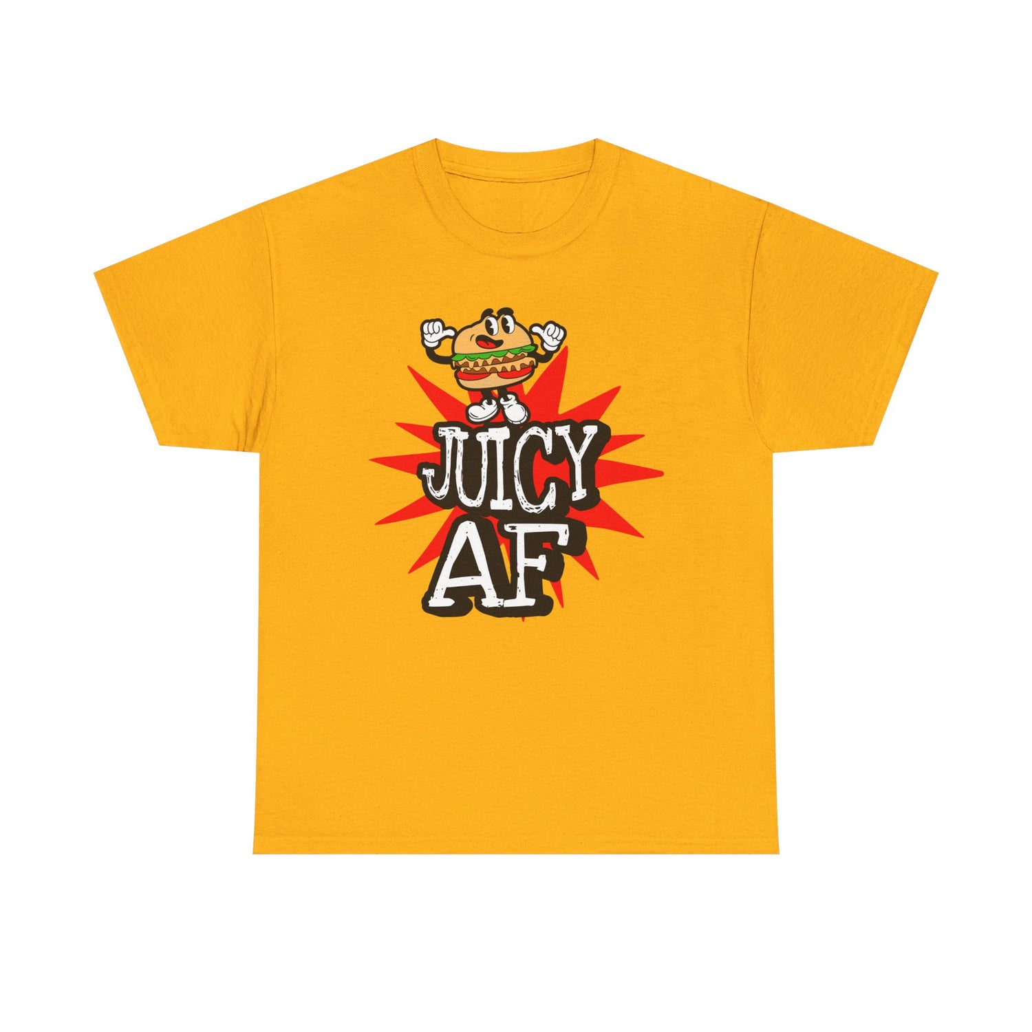 Juicy AF T-Shirt — Retro Cartoon Burger Graphic Tee