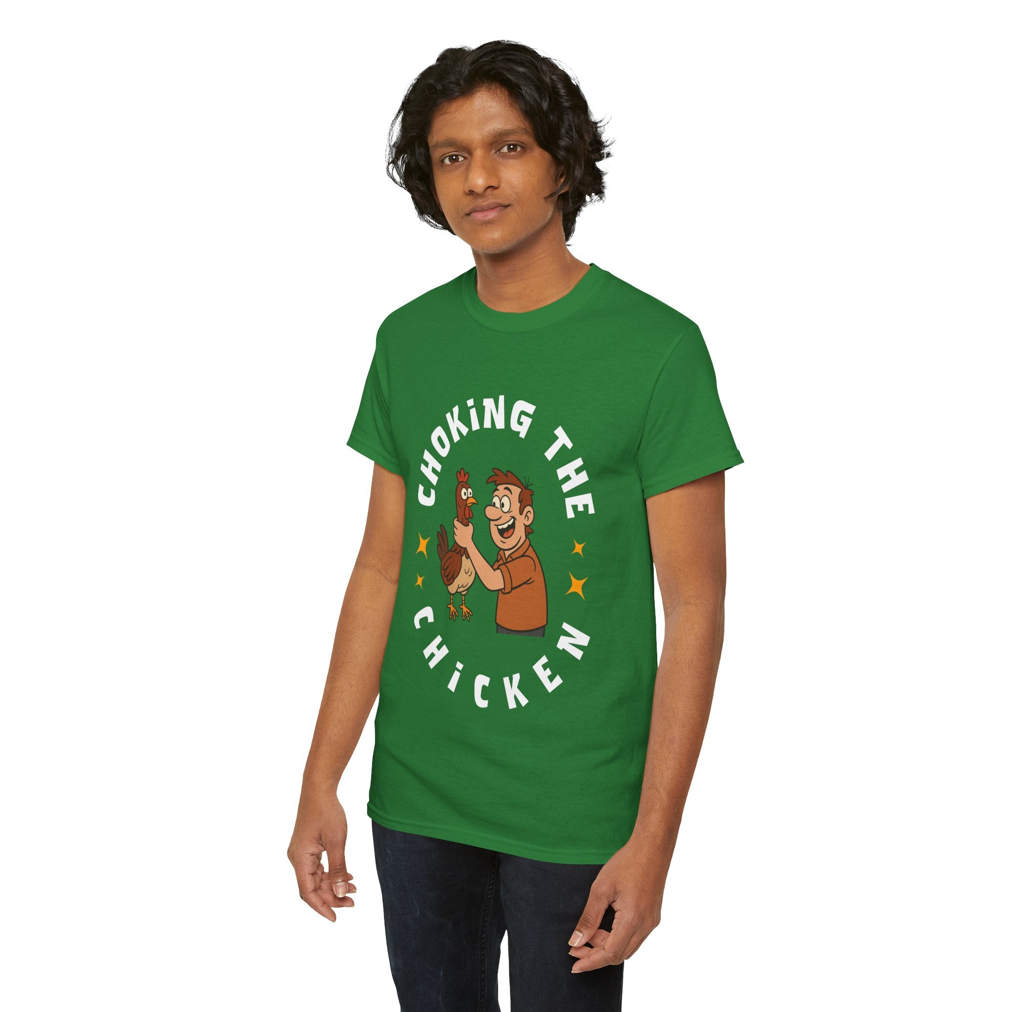 Choking the Chicken T-Shirt — Funny Retro Chicken Holding Graphic Tee