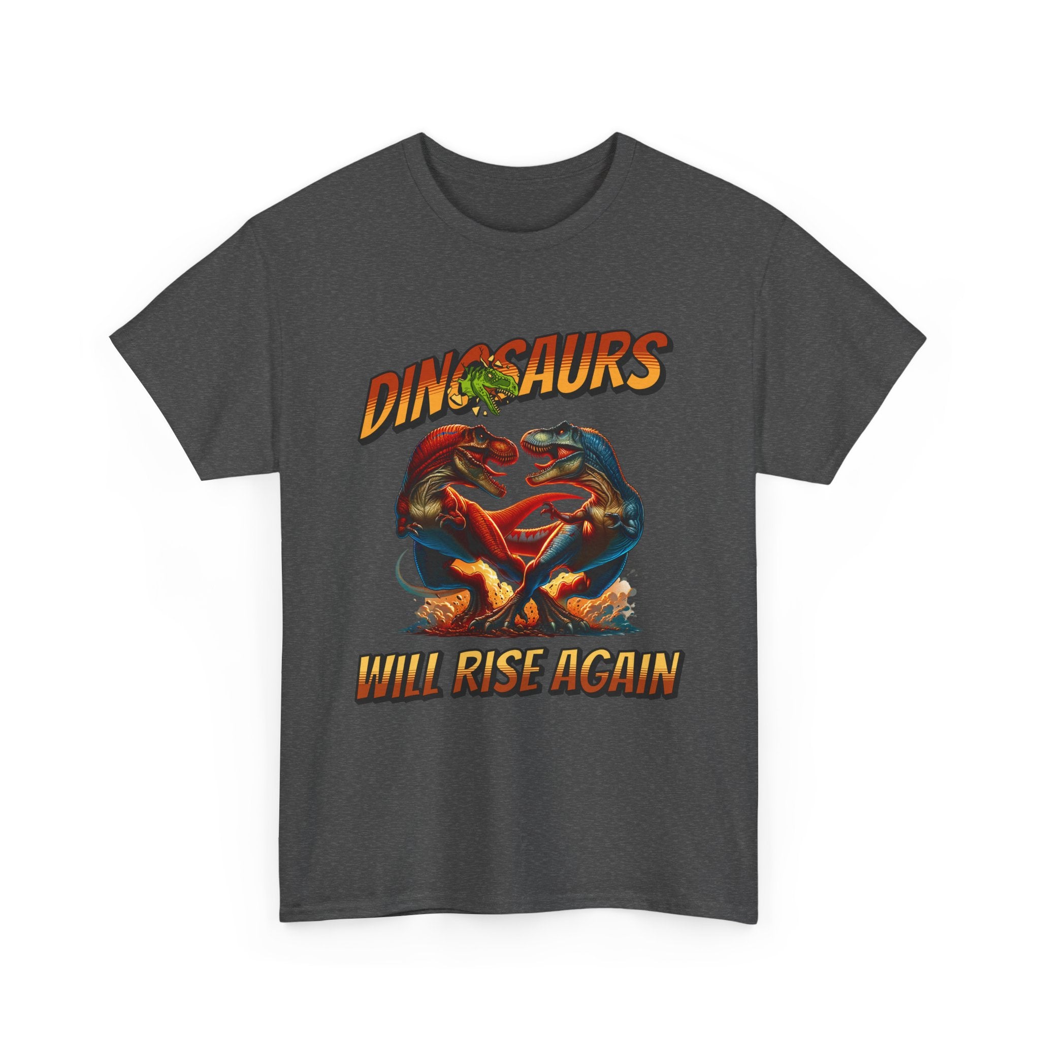Dinosaur Graphic Tee – "Dinosaurs Will Rise Again" Retro Jurassic T‑Shirt