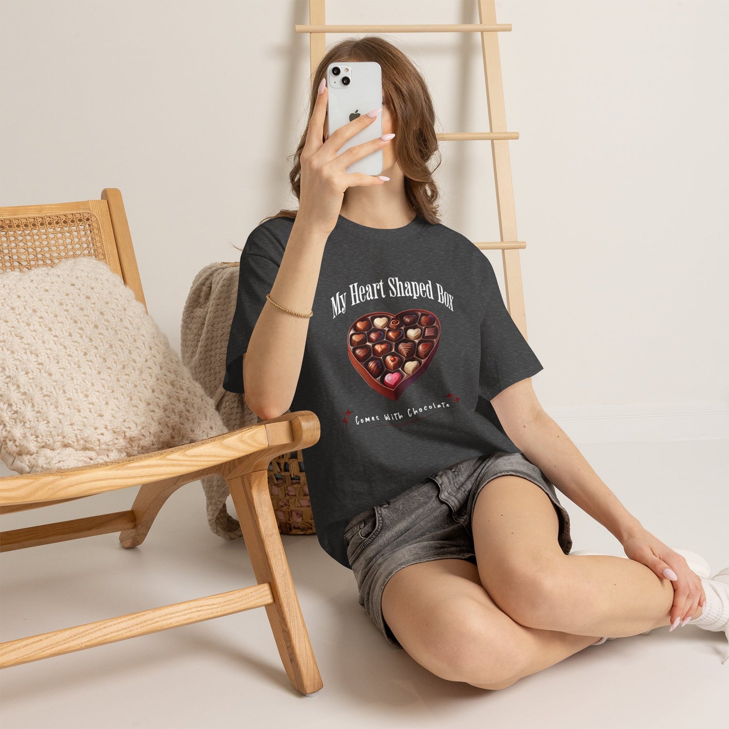 My Heart Shaped Box Comes With Chocolate T-Shirt | 90s Grunge-Inspired Valentine&