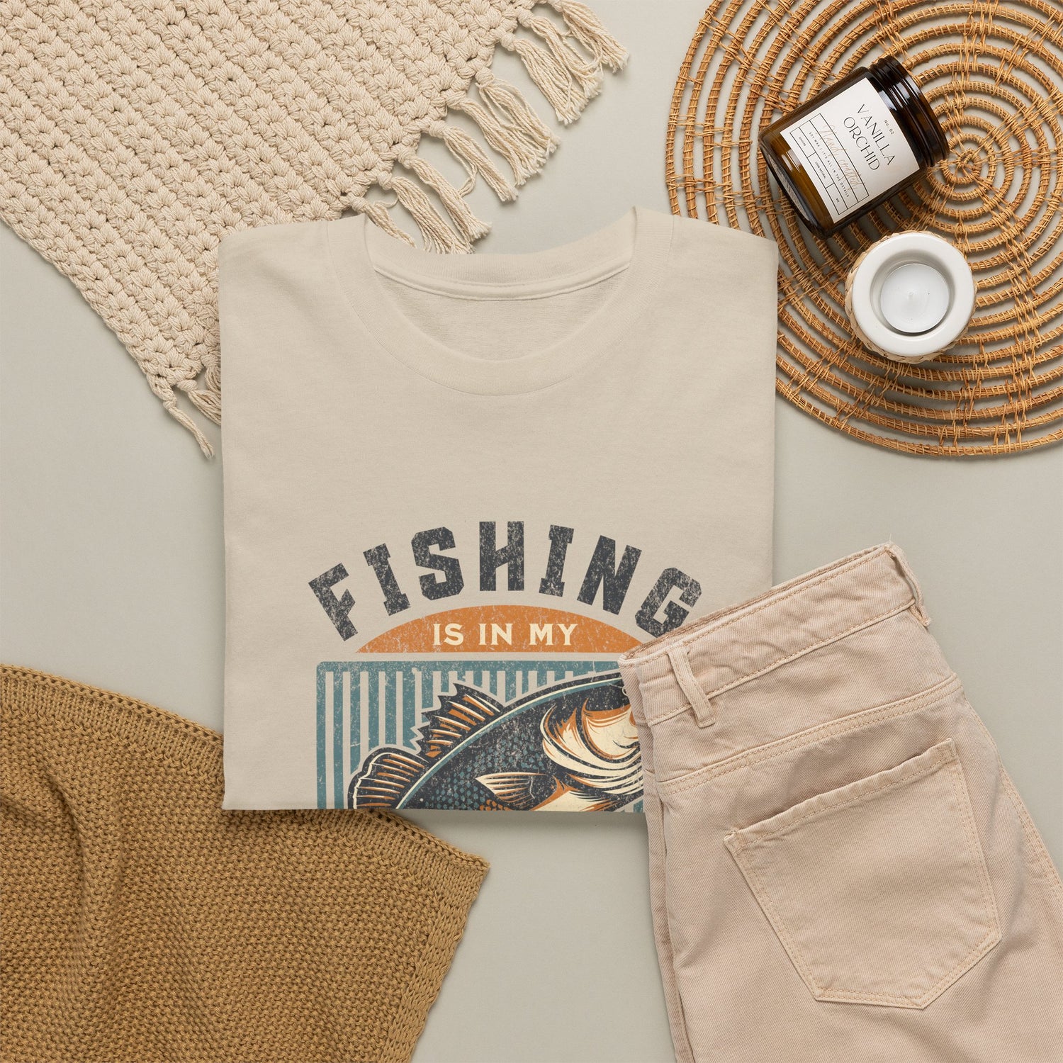 Fishing Is My Blood T-Shirt — Retro Bass Graphic Tee for Anglers