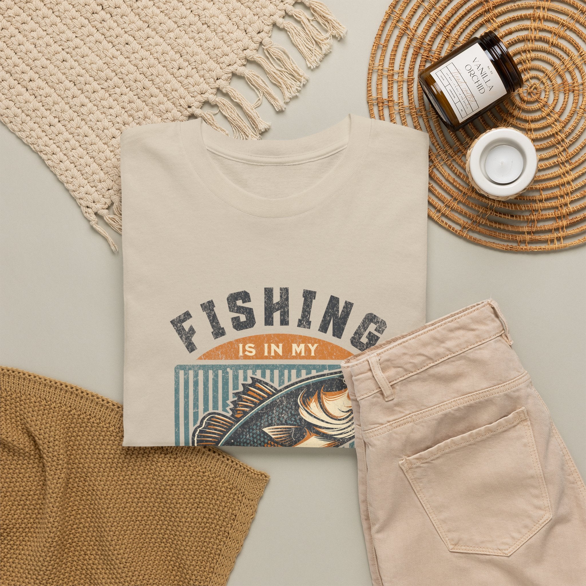 Fishing Is My Blood T-Shirt — Retro Bass Graphic Tee for Anglers