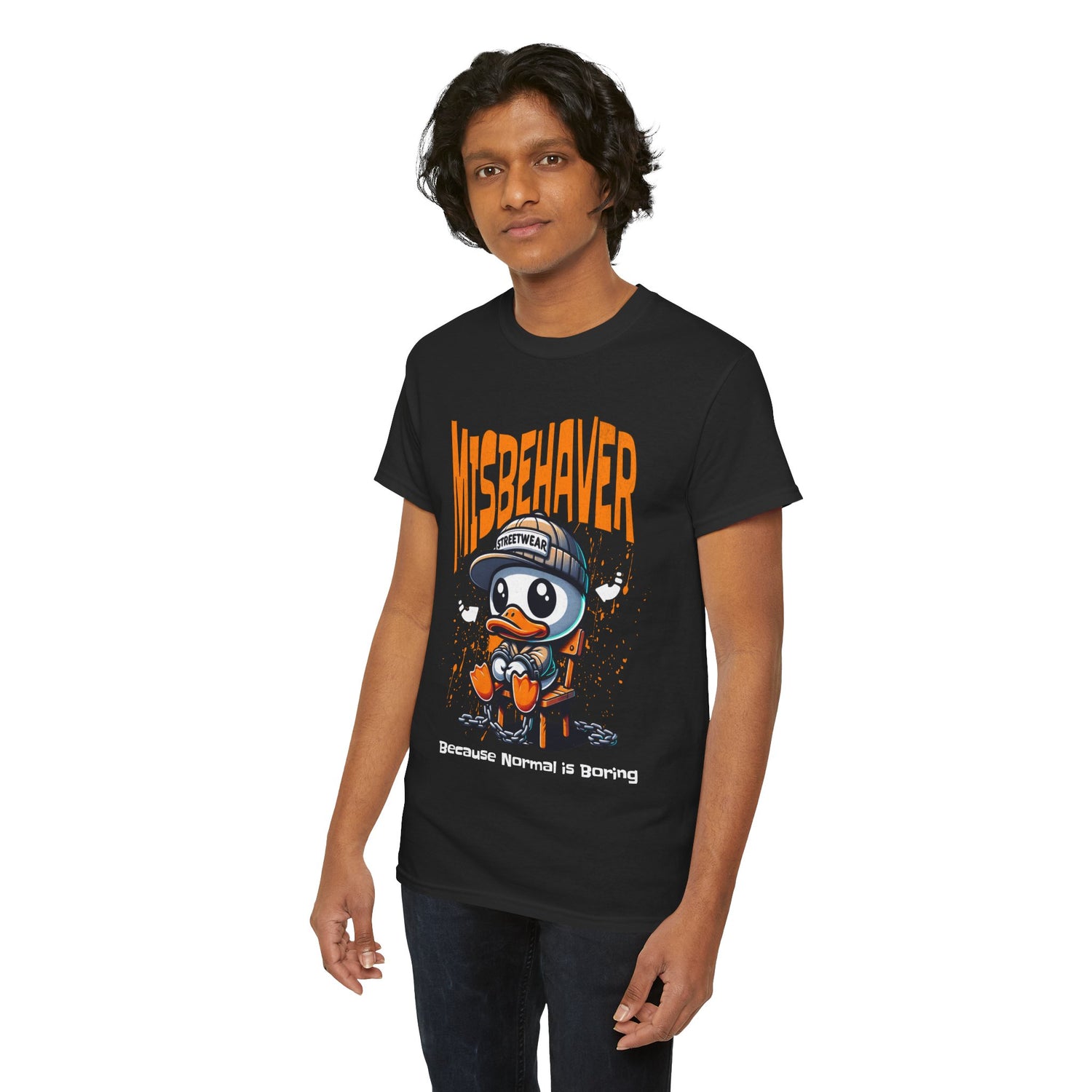 Misbehaver Duck T-Shirt — "Because Normal Is Boring" Graphic Tee