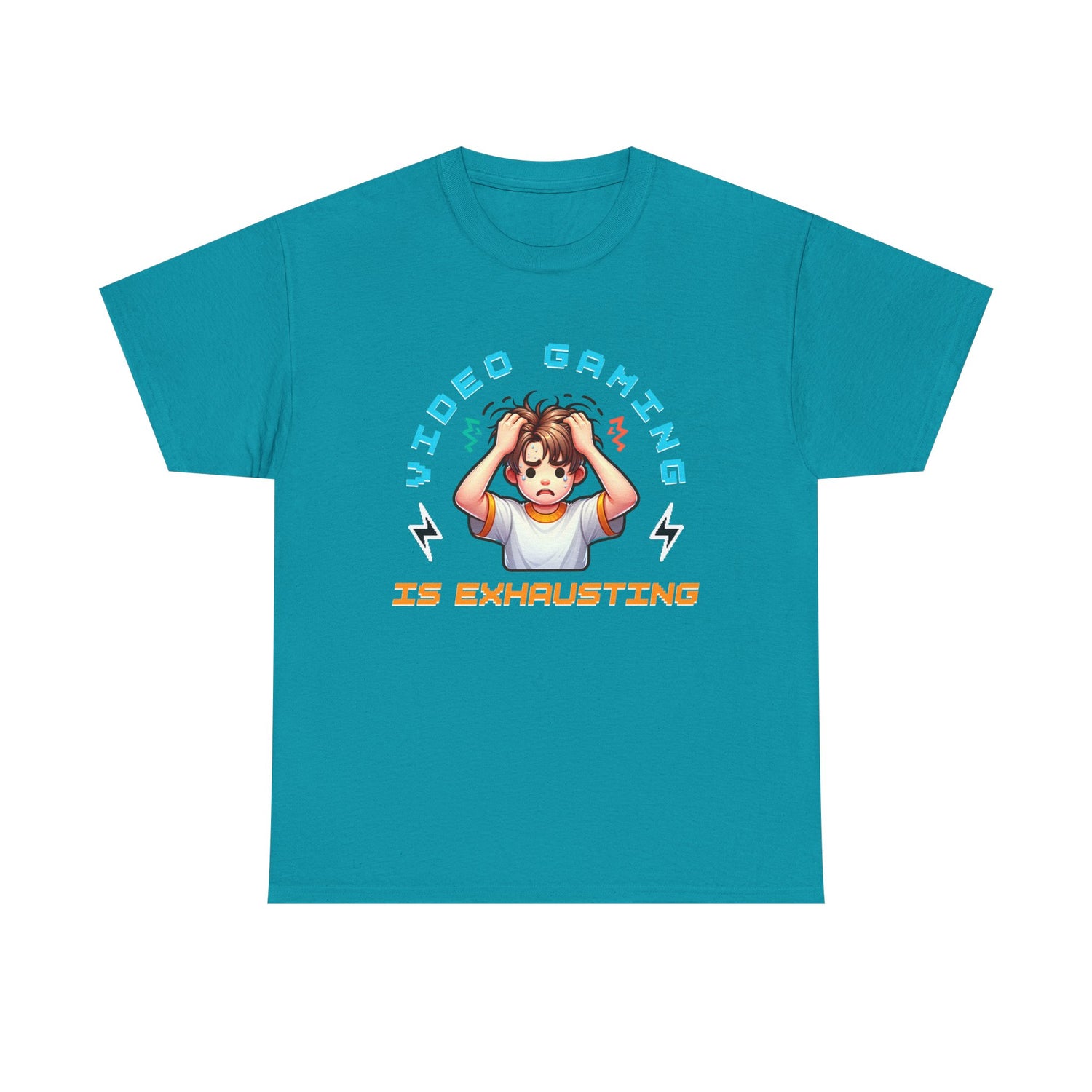 Gaming T‑Shirt — "Video Gaming Is Exhausting" Cute Anime Gamer Tee