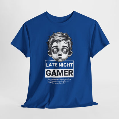 Late Night Gamer T-Shirt — Funny Sleepy Gamer Graphic Tee