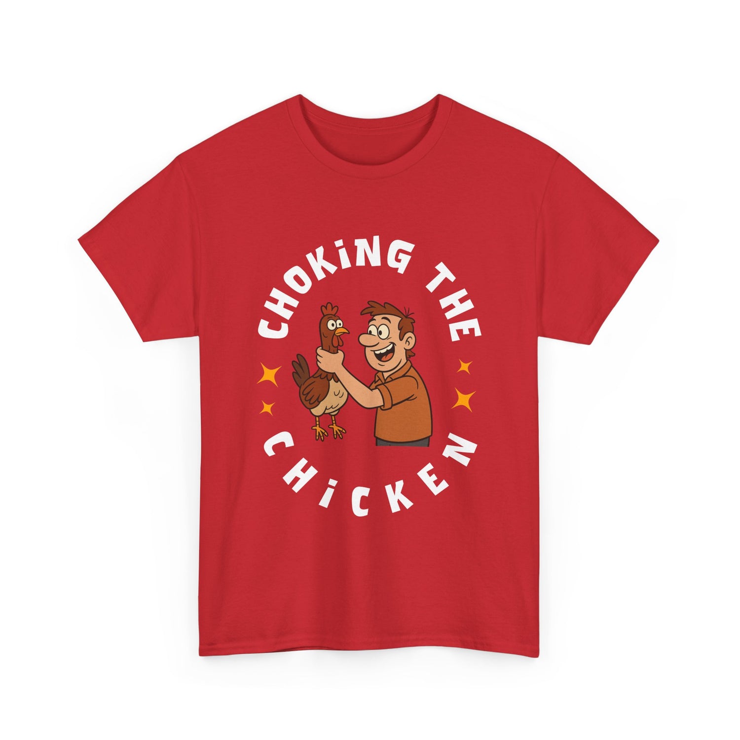 Choking the Chicken T-Shirt — Funny Retro Chicken Holding Graphic Tee