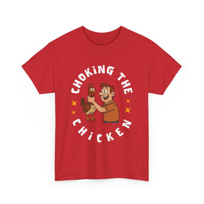 Choking the Chicken T-Shirt — Funny Retro Chicken Holding Graphic Tee