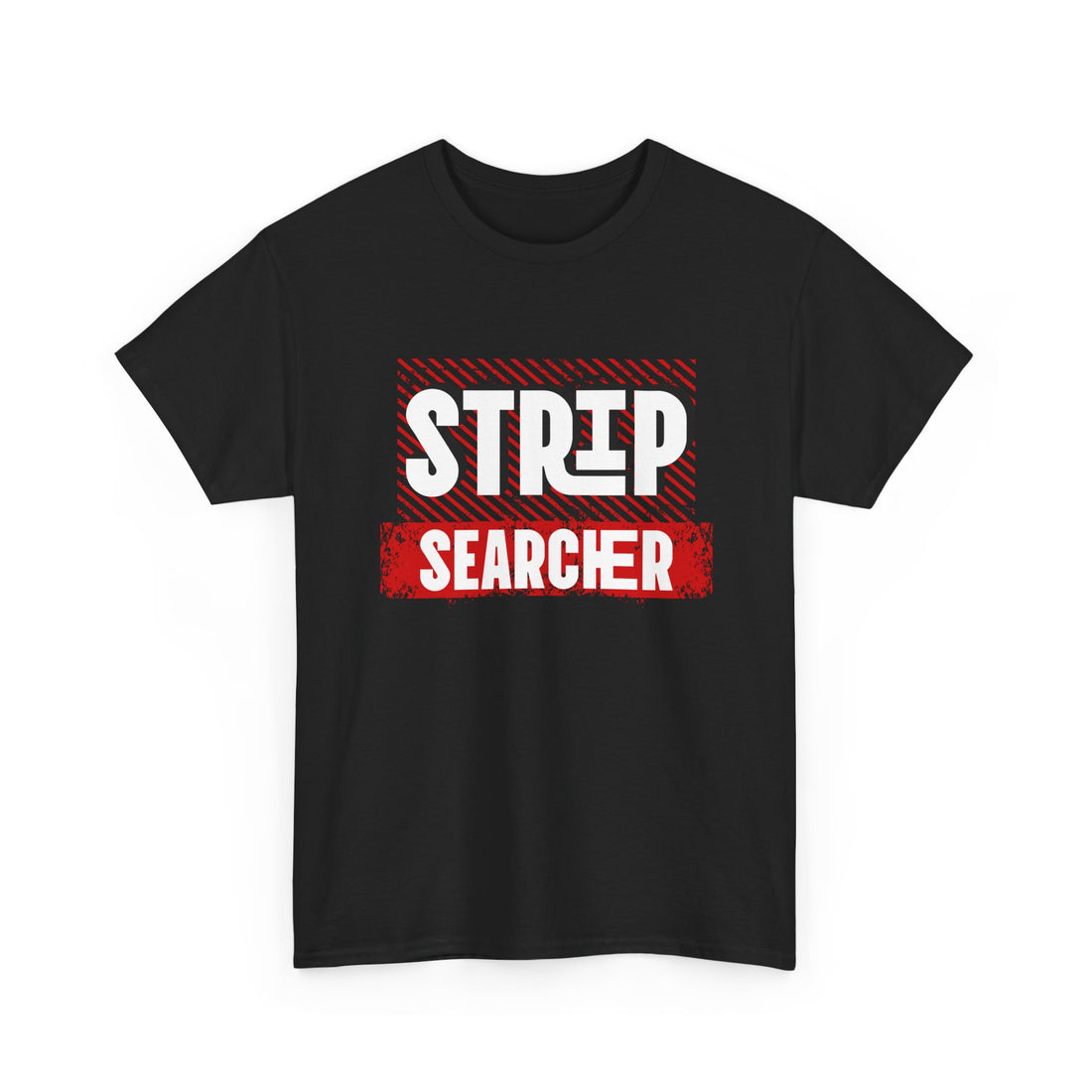 Step Searcher Graphic Tee — Vintage Red Stamped Design