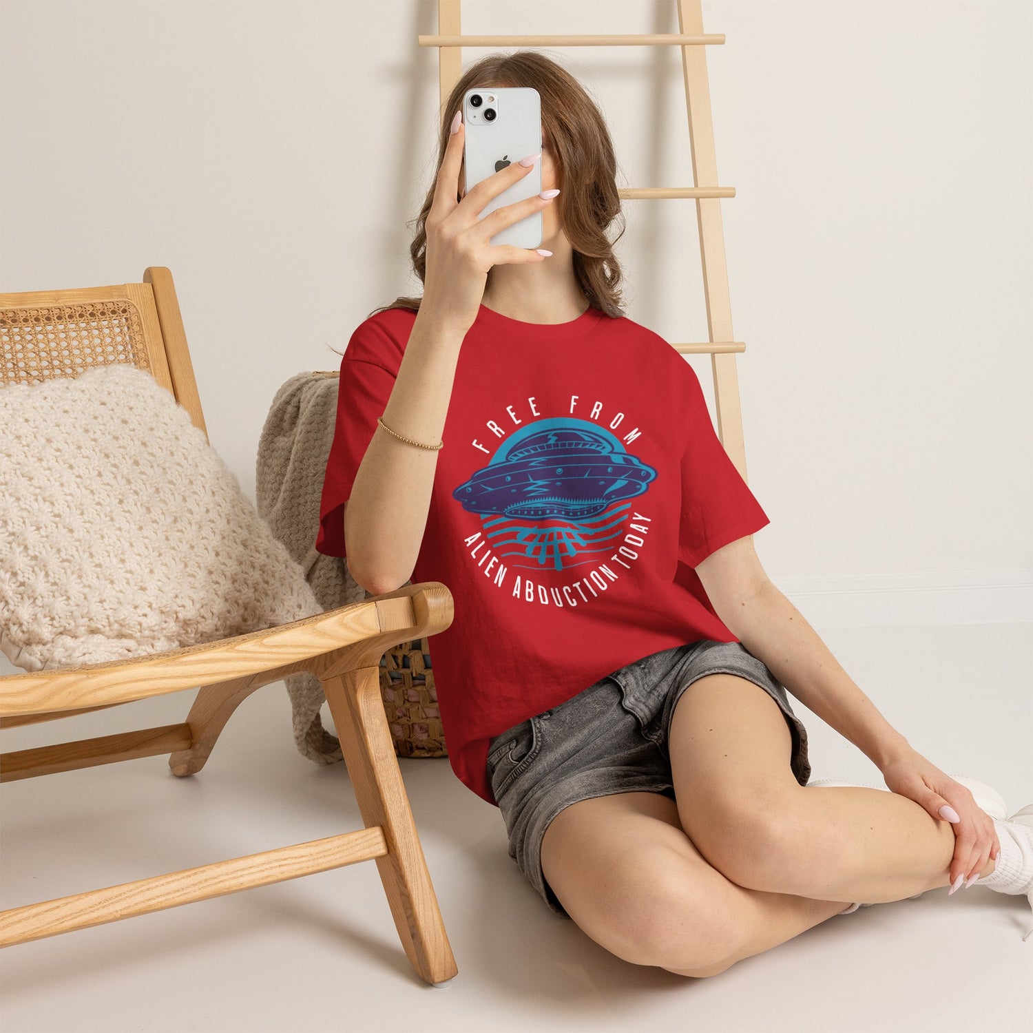 Alien Abduction Tee — "Free From Alien Abduction Today" UFO Graphic Shirt