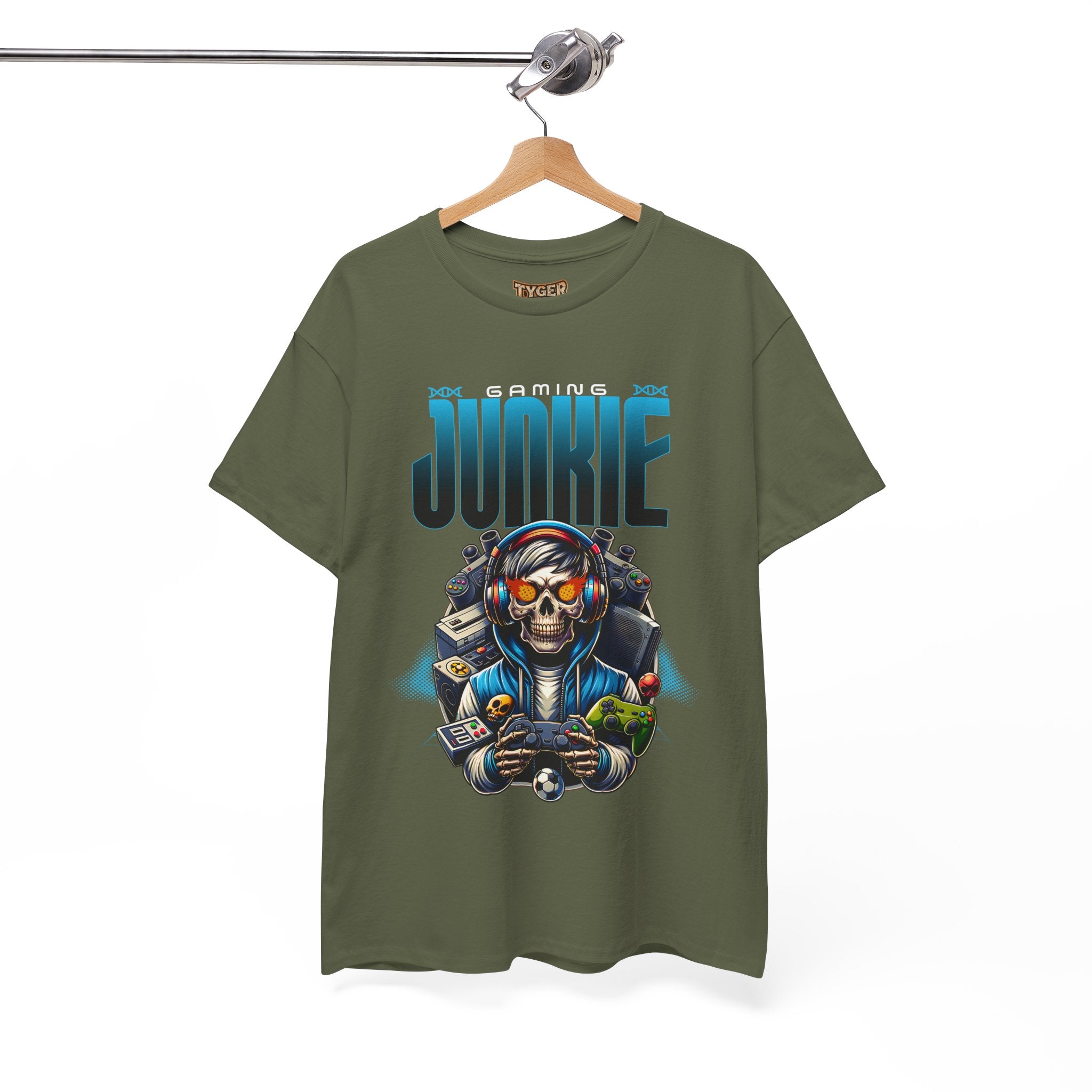 Gaming Junkie Skull Tee — Gamer Skull Controller Graphic T-Shirt