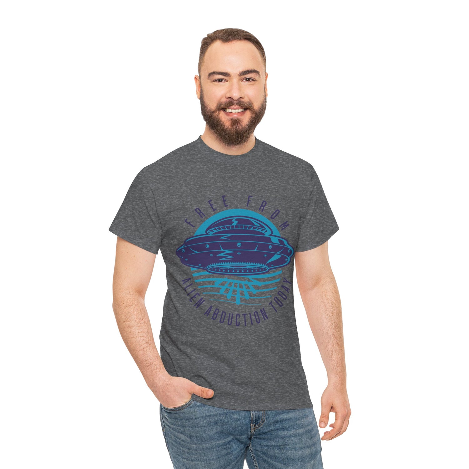 Alien Abduction Tee — "Free From Alien Abduction Today" UFO Graphic Shirt