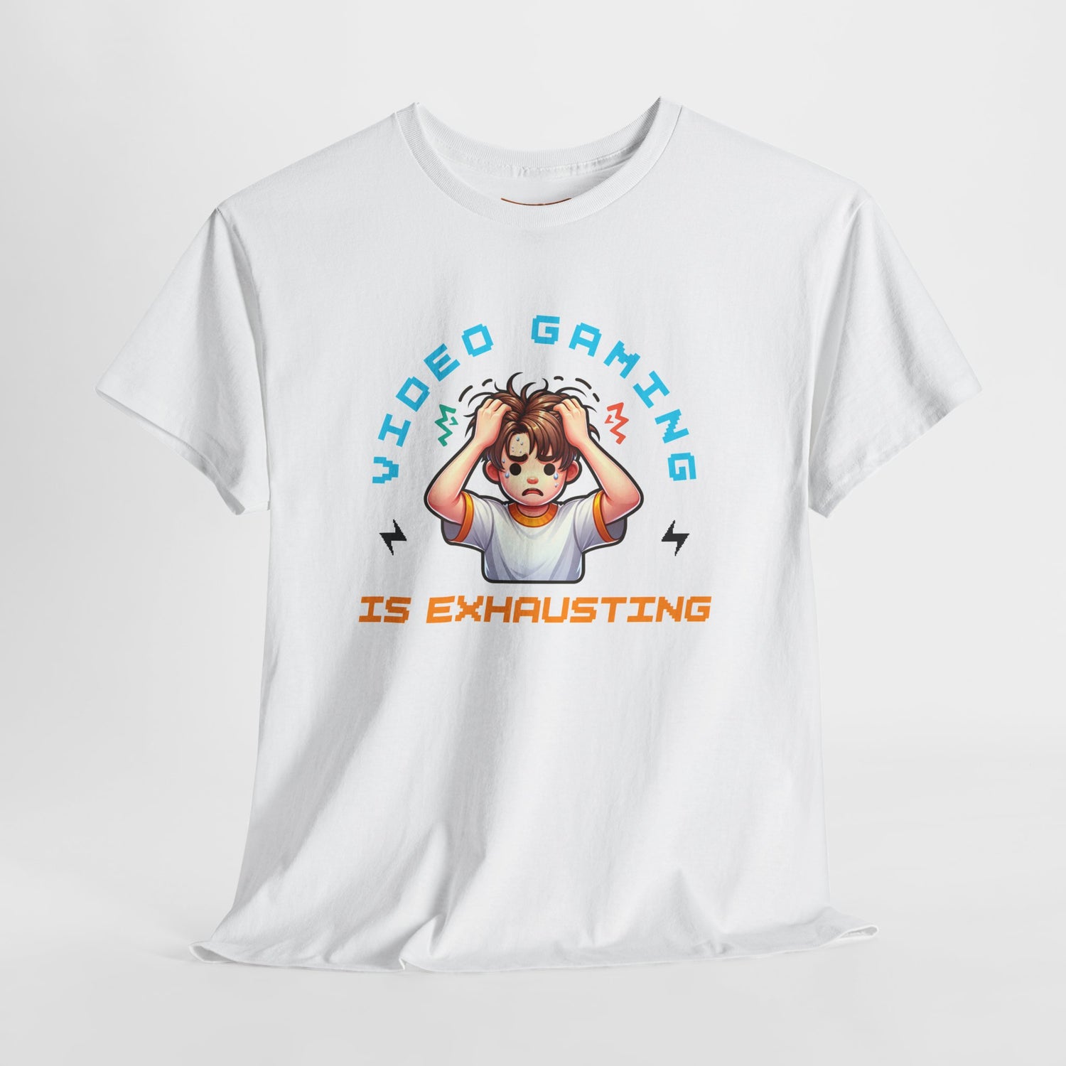 Gaming T‑Shirt — "Video Gaming Is Exhausting" Cute Anime Gamer Tee