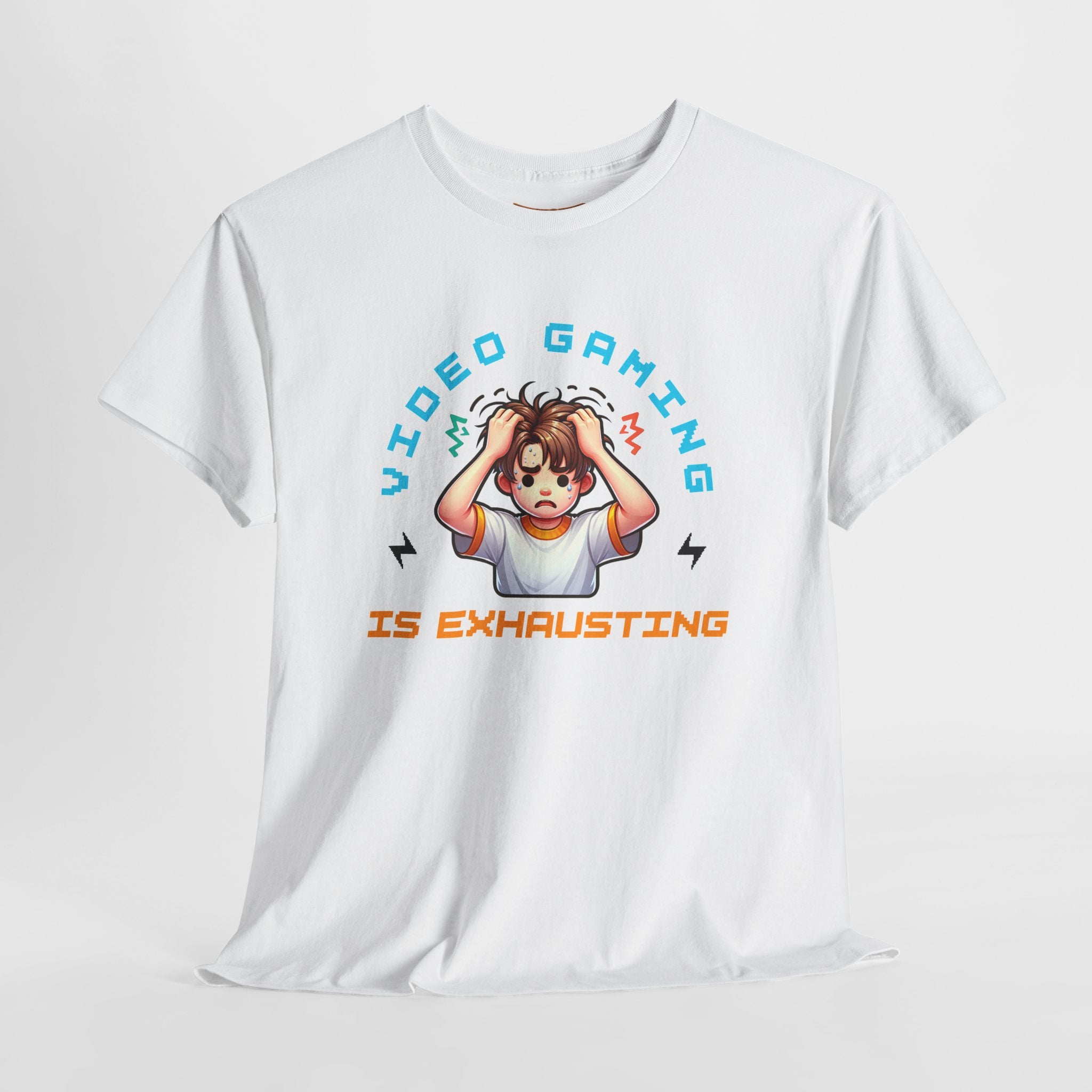 Gaming T‑Shirt — "Video Gaming Is Exhausting" Cute Anime Gamer Tee