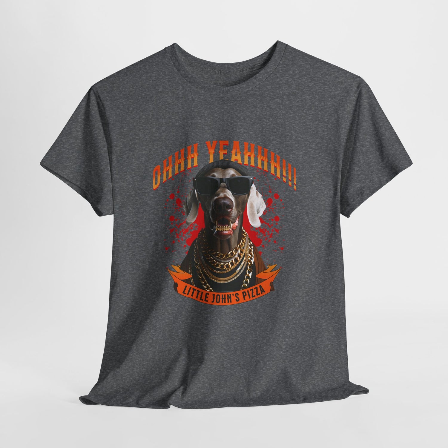 Little Johns Pizza Lover Unisex Tee, Ohhh Yeahhh Graphic Tee, Funny Dog T-Shirt, Food Lover Gift, Unisex Cotton Shirt