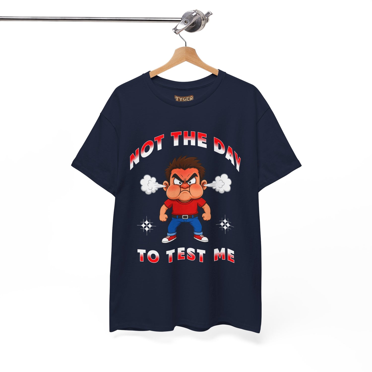 Not The Day To Test Me – Funny Angry Cartoon T-Shirt