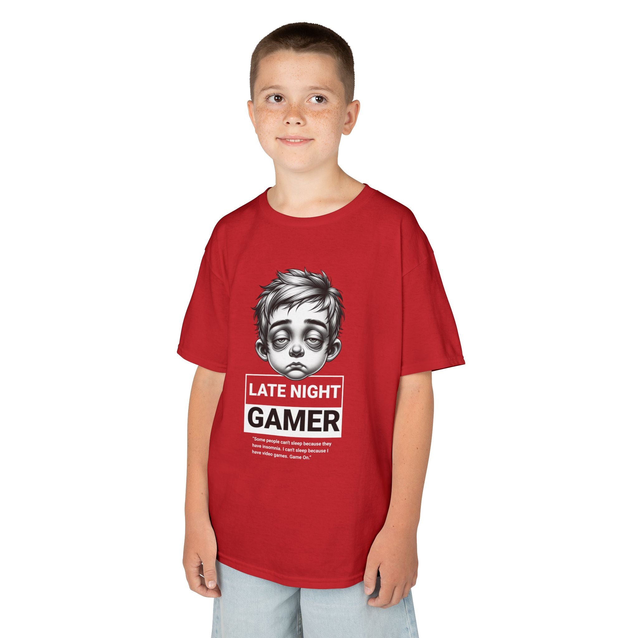 Late Night Gamer – Funny Kids Gaming T-Shirt