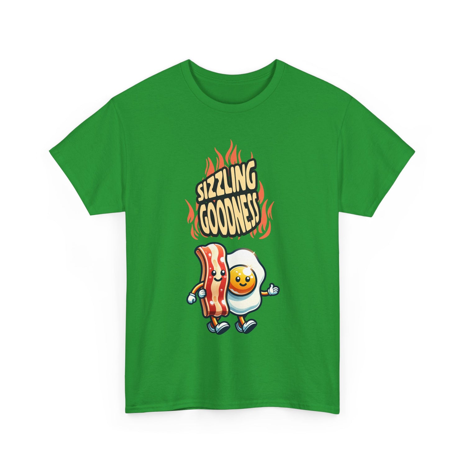 Sizzling Goodness Breakfast T-Shirt — Bacon &amp; Egg Cartoon Tee