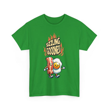 Sizzling Goodness Breakfast T-Shirt — Bacon &amp; Egg Cartoon Tee