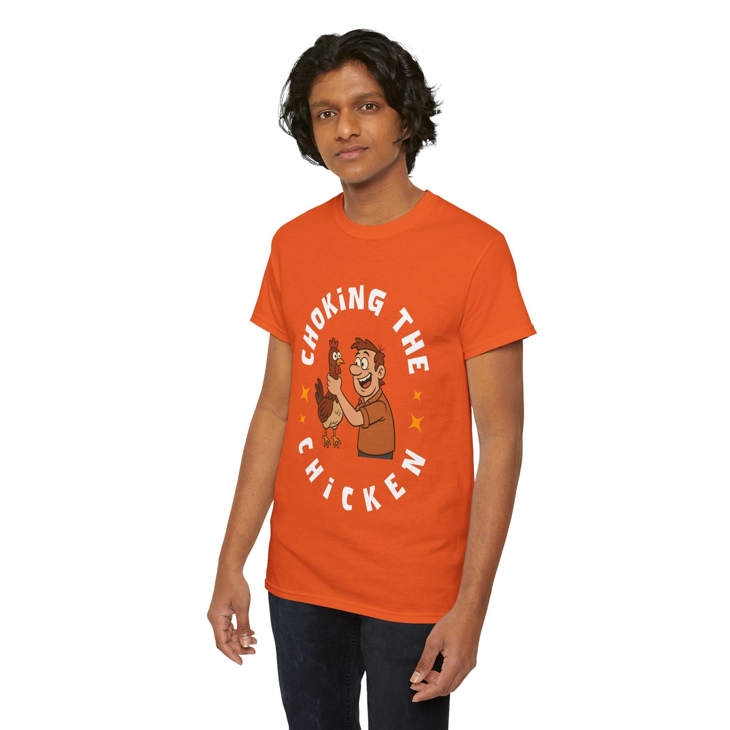 Choking the Chicken T-Shirt — Funny Retro Chicken Holding Graphic Tee