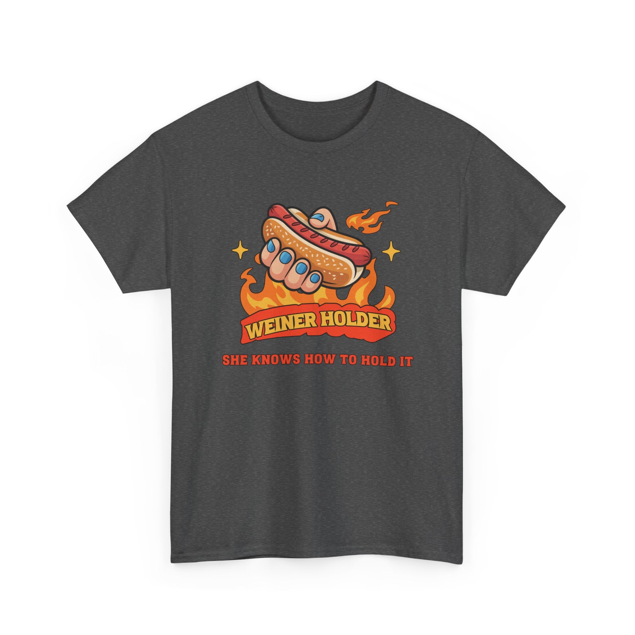 Funny Hot Dog T-Shirt — Weiner Holder Adult-Themed Tee