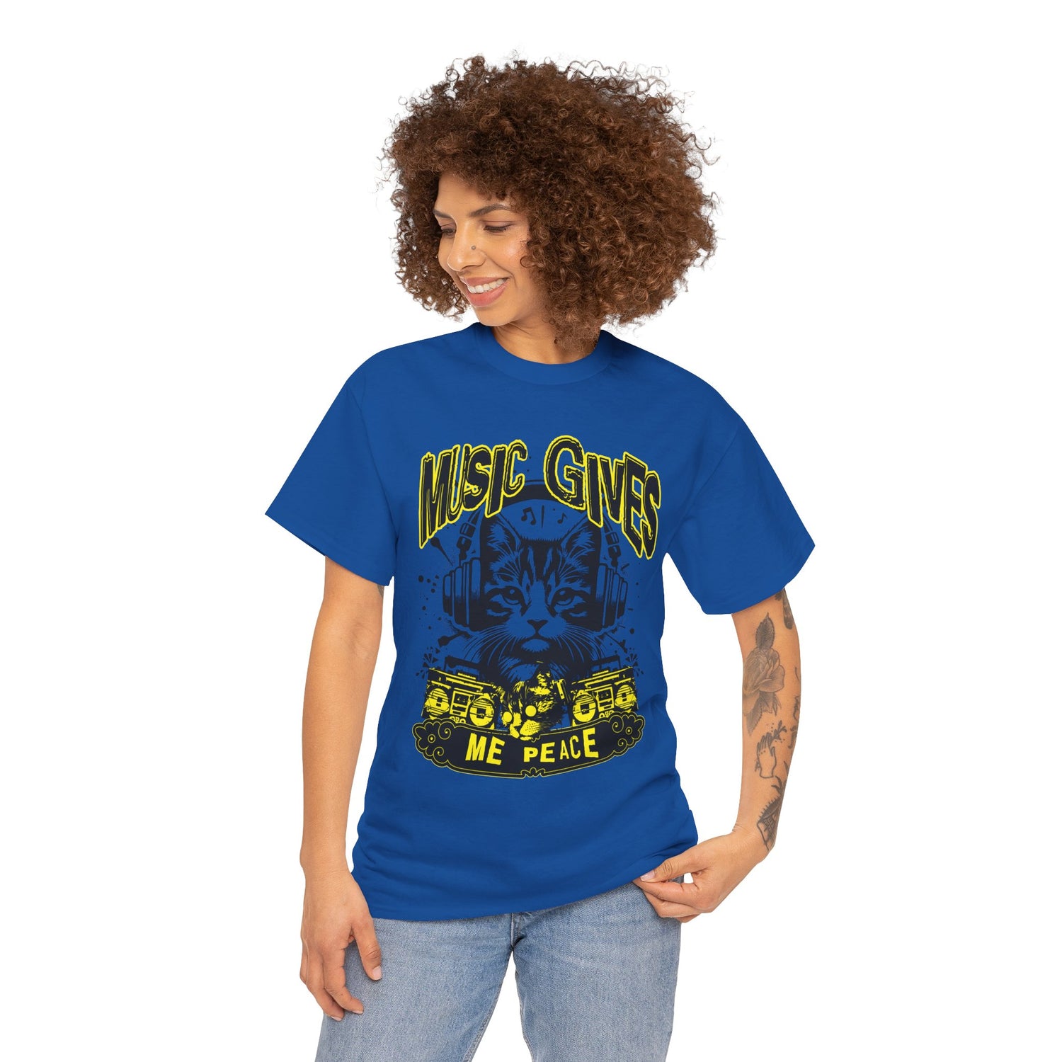 Music Gives Me Peace Cat T-Shirt