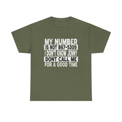 Funny 867-5309 Jenny Unisex Cotton Tee