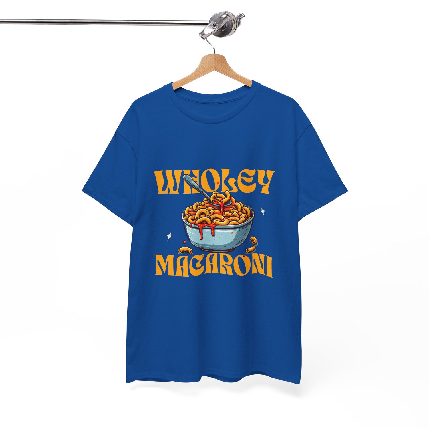 Wholey Macaroni Unisex Tee, Funny T-Shirt, Casual Graphic Shirt, Gift for Pasta Lovers, Foodie Apparel, Comfortable Everyday Wear