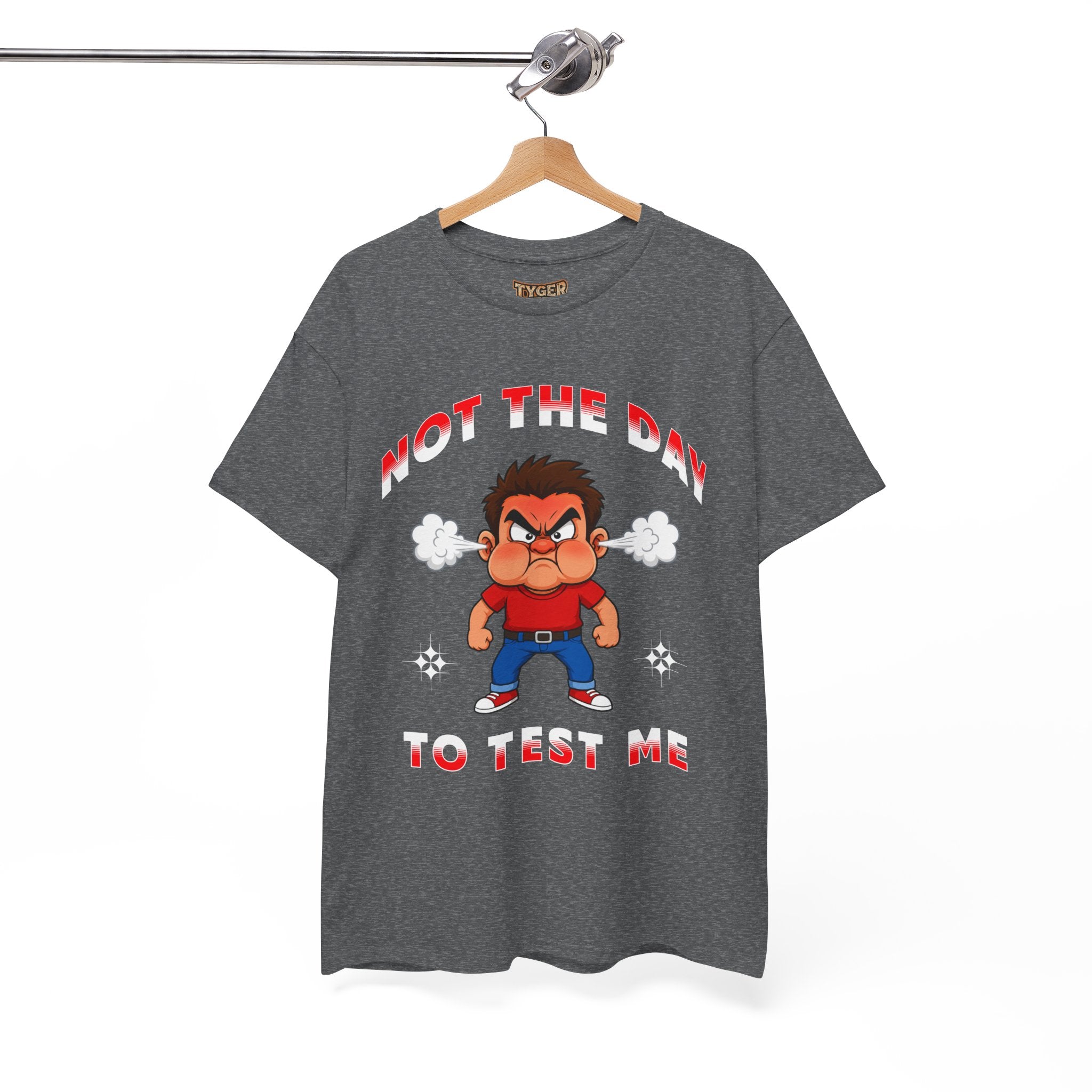 Not The Day To Test Me – Funny Angry Cartoon T-Shirt